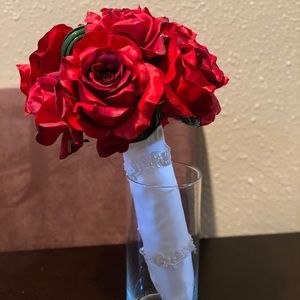 Red Rose Silk Bridal Bouquet